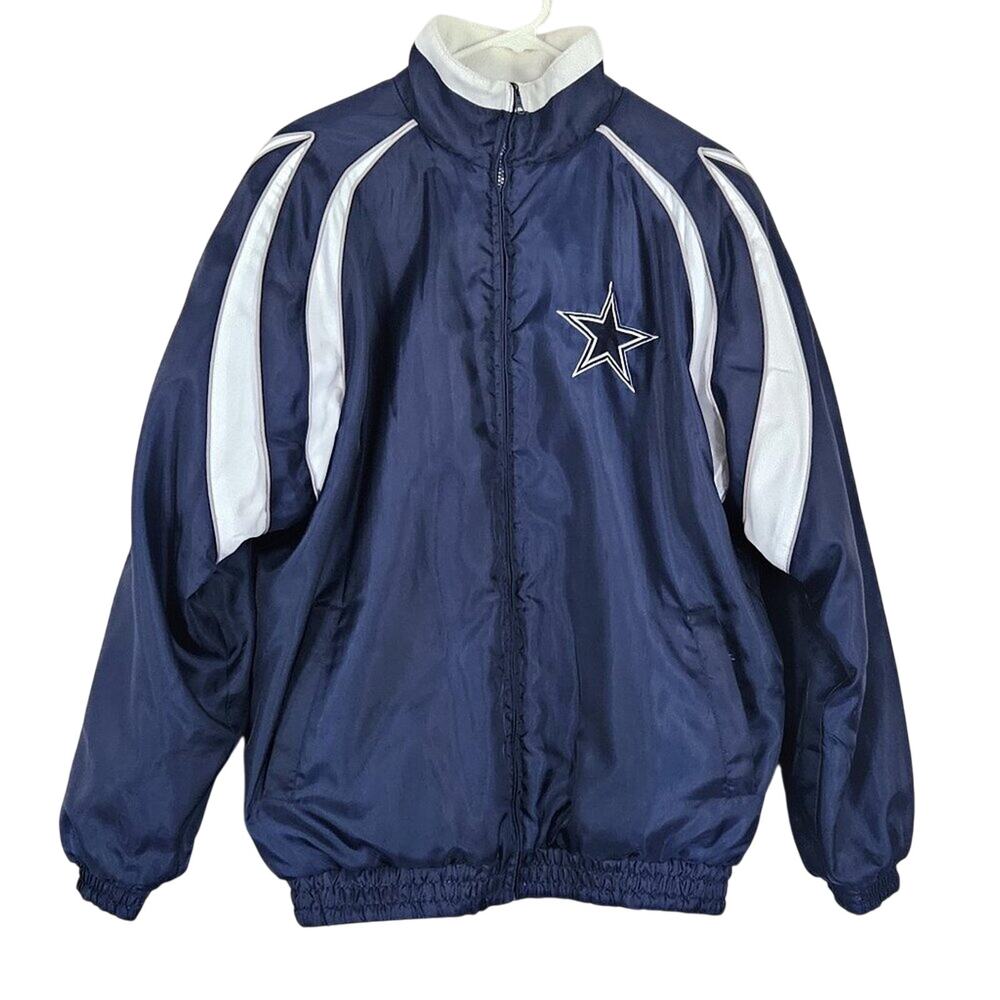 SALE Dallas Cowboys Reversible Jacket Navy Blue White - size M - Flaws
